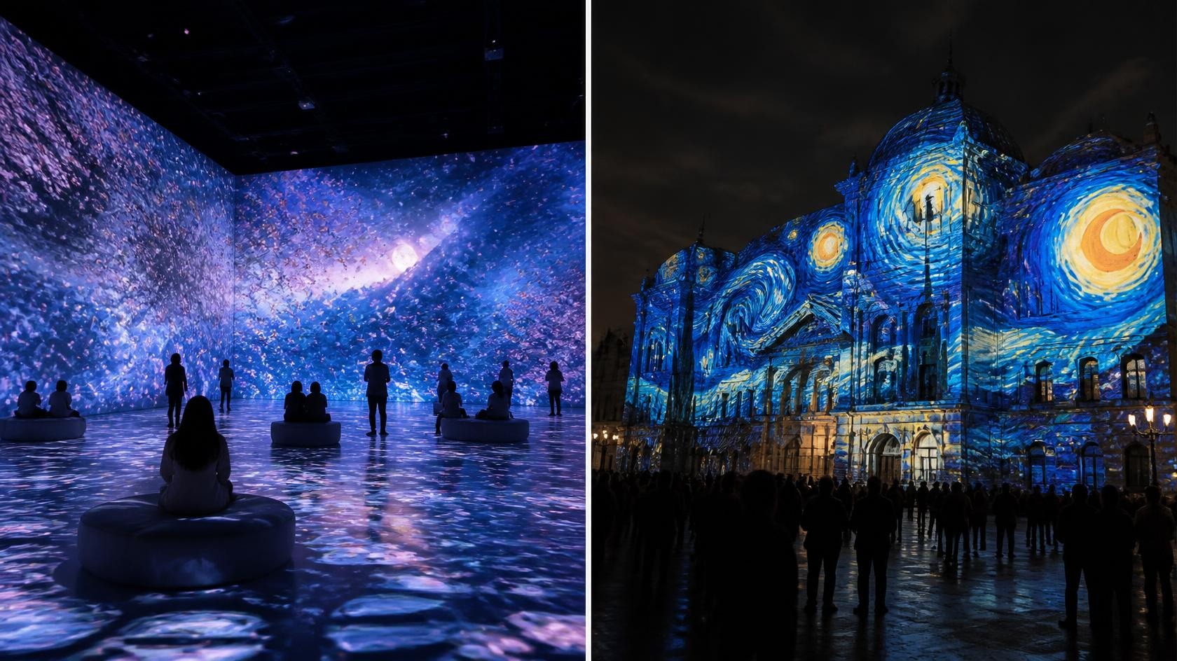 Immersive projection and projection mapping visual comparison