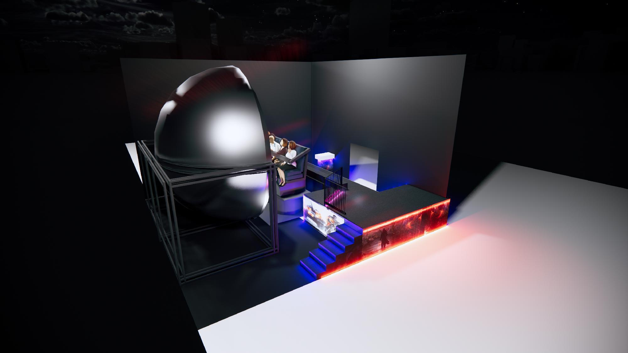 8-Seat Dome Suspended Flying Theater system integration