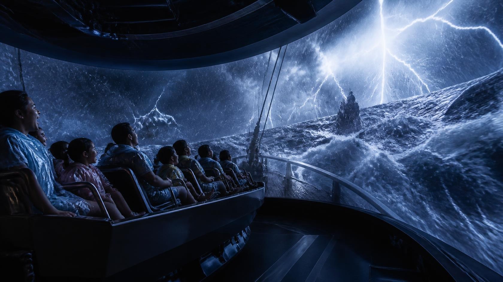 Bermuda Adventure immersive flying theater panoramic environment