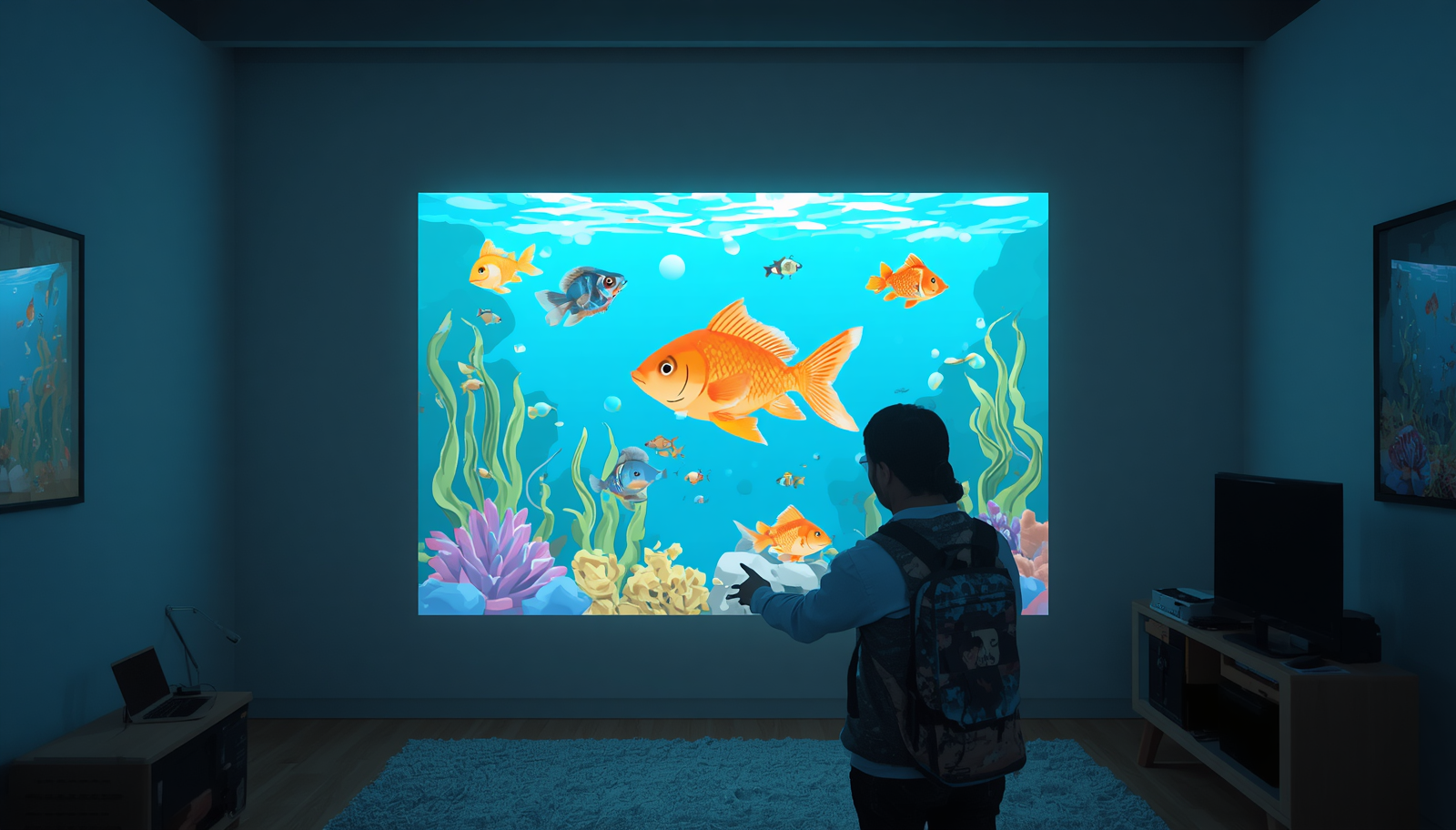 Interactive projection drawing experience visual