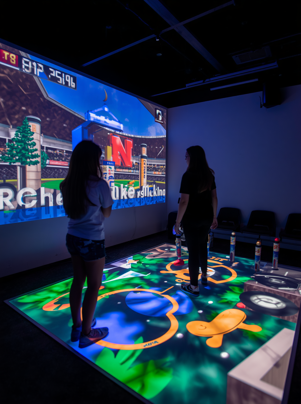 Interactive projection games and entertainment experiences for children and families